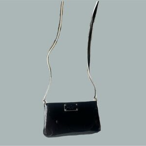 Kate Spade Black Patent Leather Crossbody Bag with Adjustable Strap